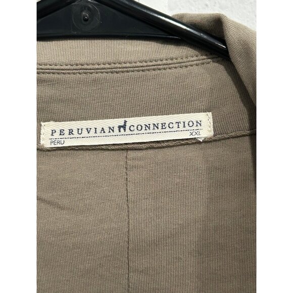 Peruvian Connection Womens Blazer Jacket XXL Neutral Khaki Cotton Spandex Blend - Picture 5 of 8
